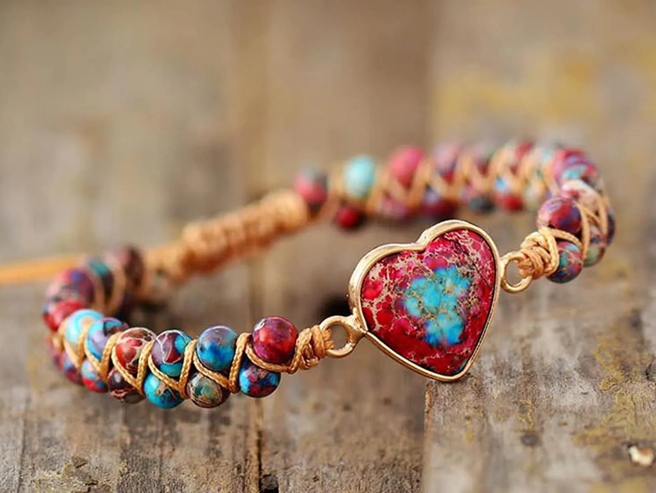 ZOSOJONA Women Handmade Boho Wrap Bracelets Natural Stone Variety Beads Strand Bracelet