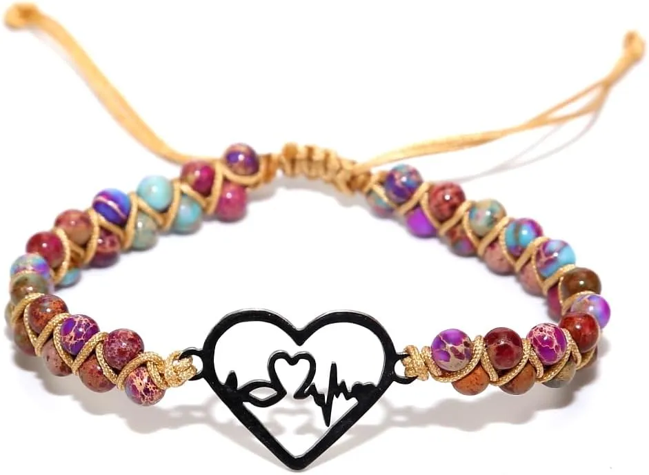 ZOSOJONA Women Handmade Boho Wrap Bracelets Natural Stone Variety Beads Strand Bracelet