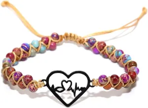 ZOSOJONA Women Handmade Boho Wrap Bracelets Natural Stone Variety Beads Strand Bracelet